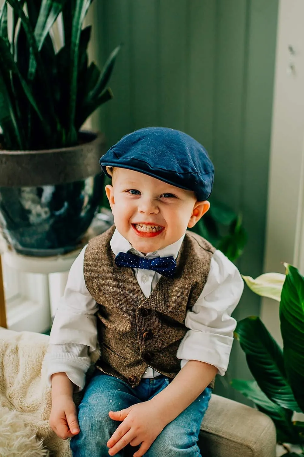 Born to Love Flat Scally Cap Boy's Tweed Page Boy Newsboy Baby Kids Driver Cap Hat