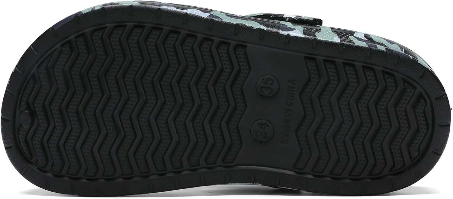 Boys Girls Camo Garden Clogs: Comfortable Slip-On Beach Sandals for Littele Kid/Big Kids and Sizes