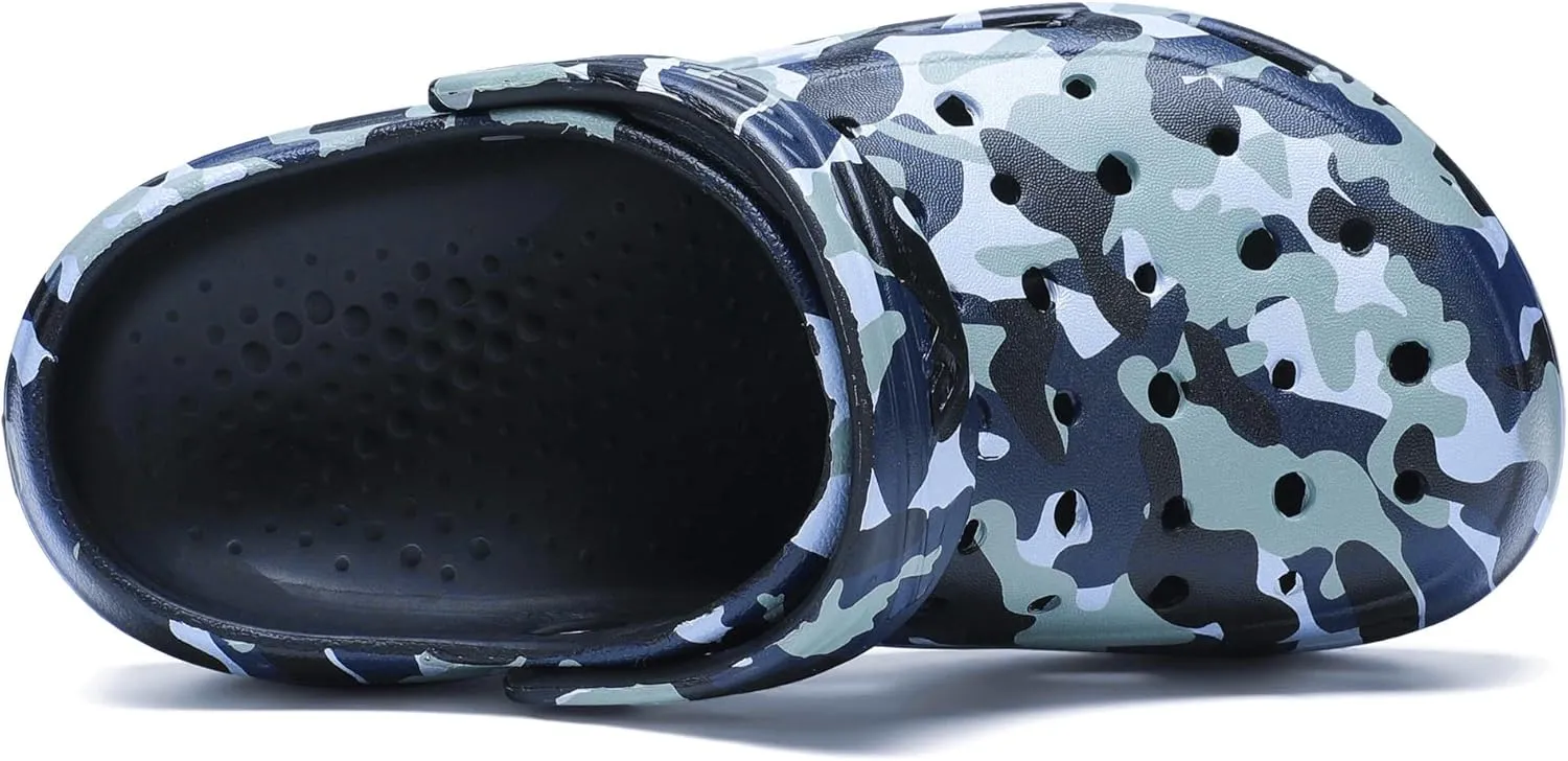 Boys Girls Camo Garden Clogs: Comfortable Slip-On Beach Sandals for Littele Kid/Big Kids and Sizes