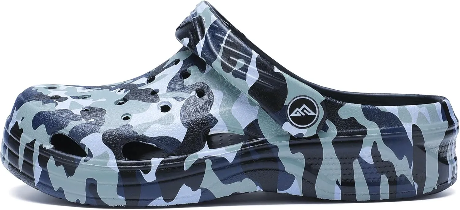 Boys Girls Camo Garden Clogs: Comfortable Slip-On Beach Sandals for Littele Kid/Big Kids and Sizes