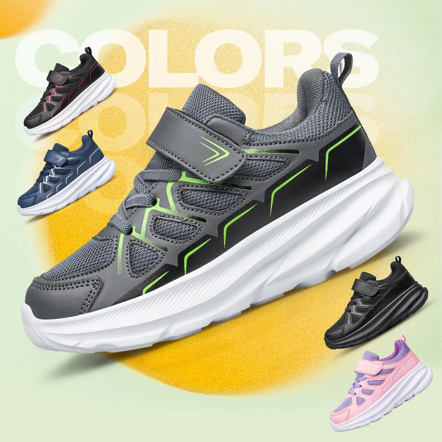 Boys Girls Shoes Kids Running Shoes Non Slip Athletic Walking Tennis Shoes Lightweight Sneakers for Toddler/Little Kid/Big Kid