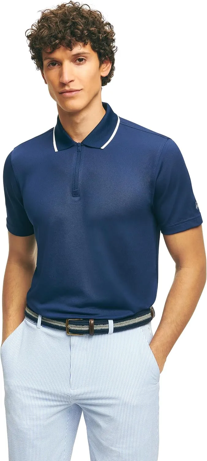 Brooks Brothers Men's Performance Stretch Short Sleeve Pique Golf Polo Shirt