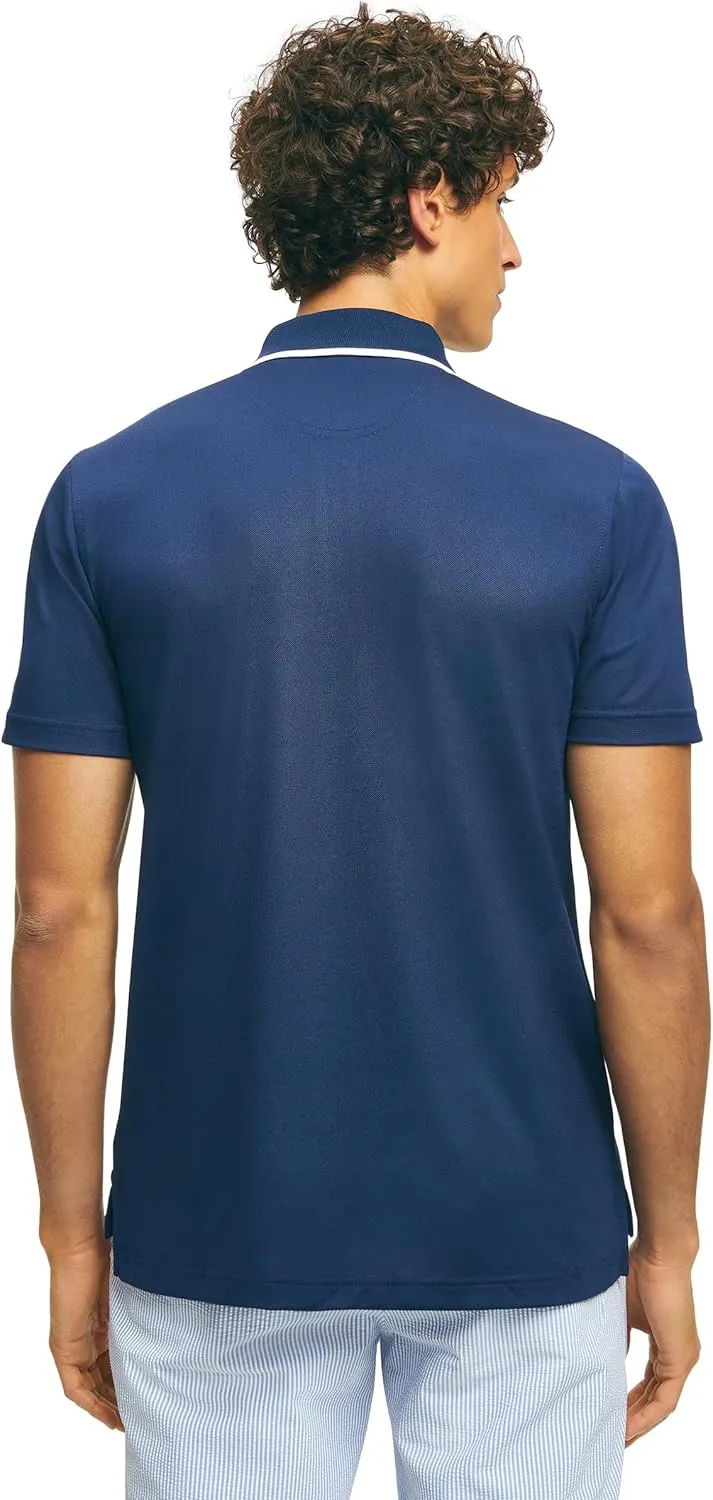 Brooks Brothers Men's Performance Stretch Short Sleeve Pique Golf Polo Shirt