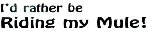 Bumper Sticket - I'd Rather Be Riding My Mule