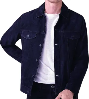 Burning Rock Stylish Men's Suede Leather Jacket - Classic Cowboy Native American Design Versatile for Every Occasion
