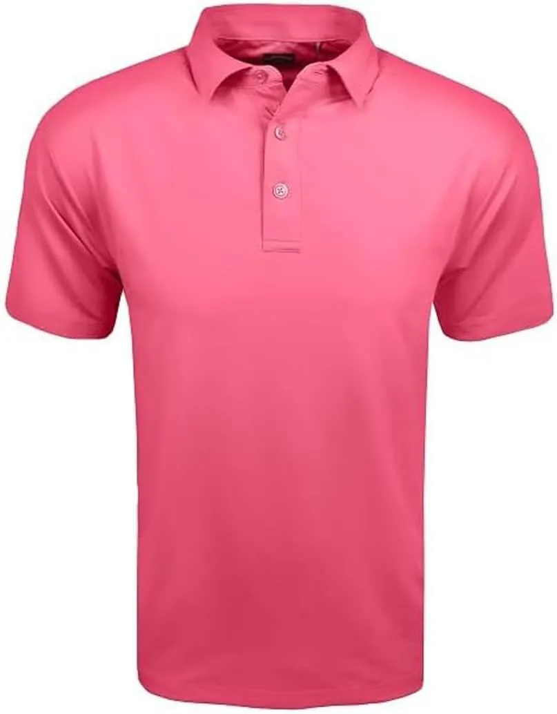 Callaway Men's Micro Hex Golf Performance Polo Shirt with Sun Protection, Solid Stretch Fabric