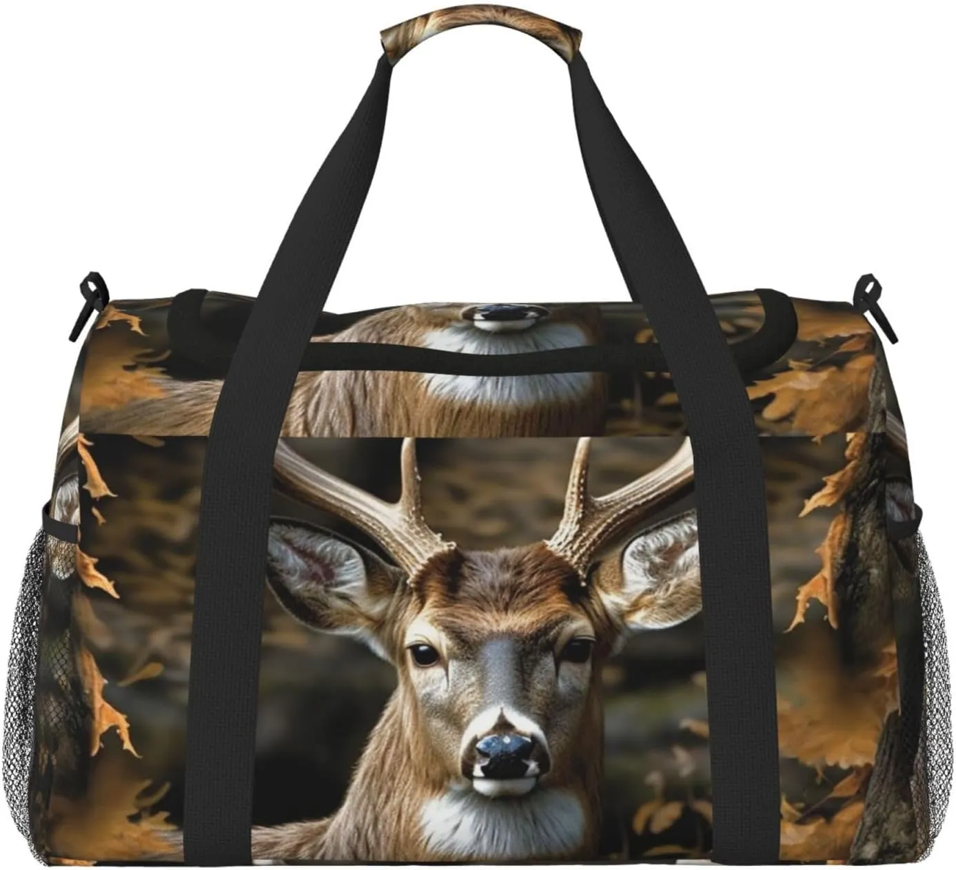 Camouflage Deer Travel Duffel Bag Lightweight Waterproof Carry On Tote Bag Foldable Weekender Overnight Bags Sport Gym Bag For Women Men