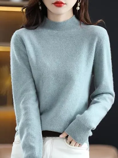 Cashmere Sweaters for Women,Fall Sweaters for Women 2024 Trendy,Long Sleeve Crew Neck Plus Size Dressy Casual Sweaters