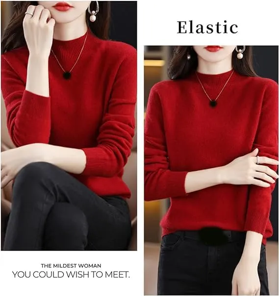 Cashmere Sweaters for Women,Fall Sweaters for Women 2024 Trendy,Long Sleeve Crew Neck Plus Size Dressy Casual Sweaters