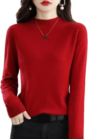 Cashmere Sweaters for Women,Fall Sweaters for Women 2024 Trendy,Long Sleeve Crew Neck Plus Size Dressy Casual Sweaters