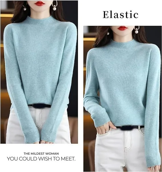 Cashmere Sweaters for Women,Fall Sweaters for Women 2024 Trendy,Long Sleeve Crew Neck Plus Size Dressy Casual Sweaters