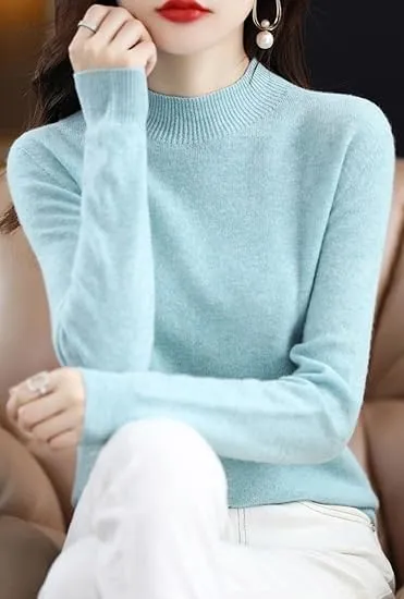 Cashmere Sweaters for Women,Fall Sweaters for Women 2024 Trendy,Long Sleeve Crew Neck Plus Size Dressy Casual Sweaters