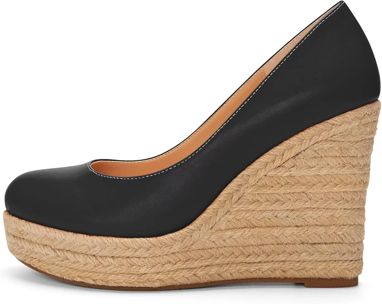 Castamere Women High Heel Wedge Platform Round Toe Pumps Slip-on Classic Cute Office Shoes