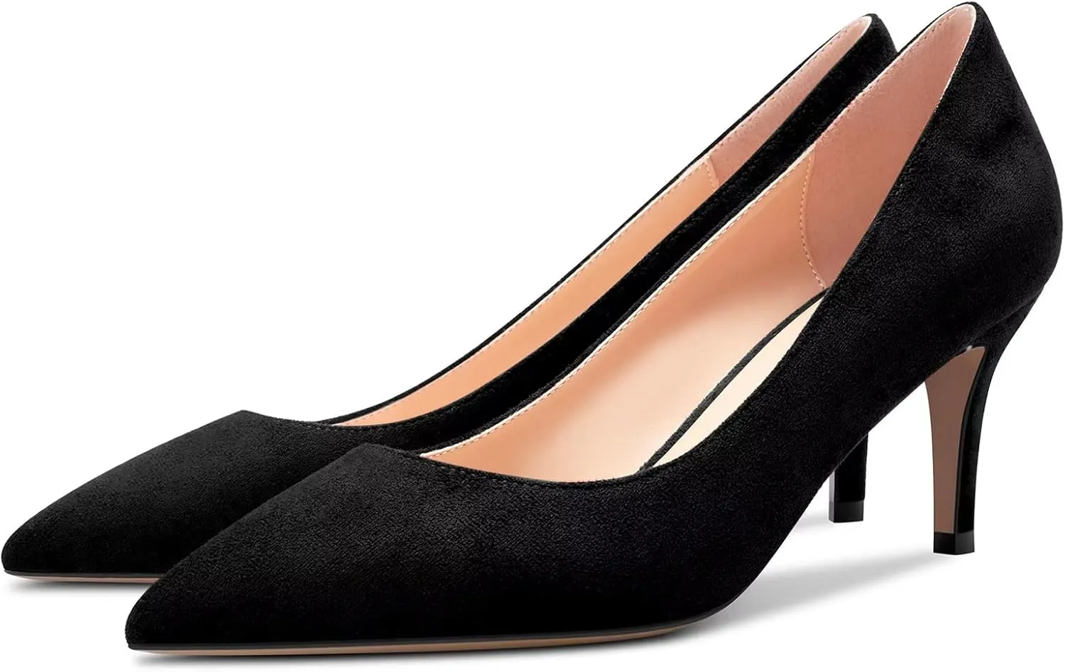 Castamere Women Stiletto Mid Kitten Heel 2.6 Inches Heels Pointed Toe Pumps Slip-on Classic Cute Office Shoes