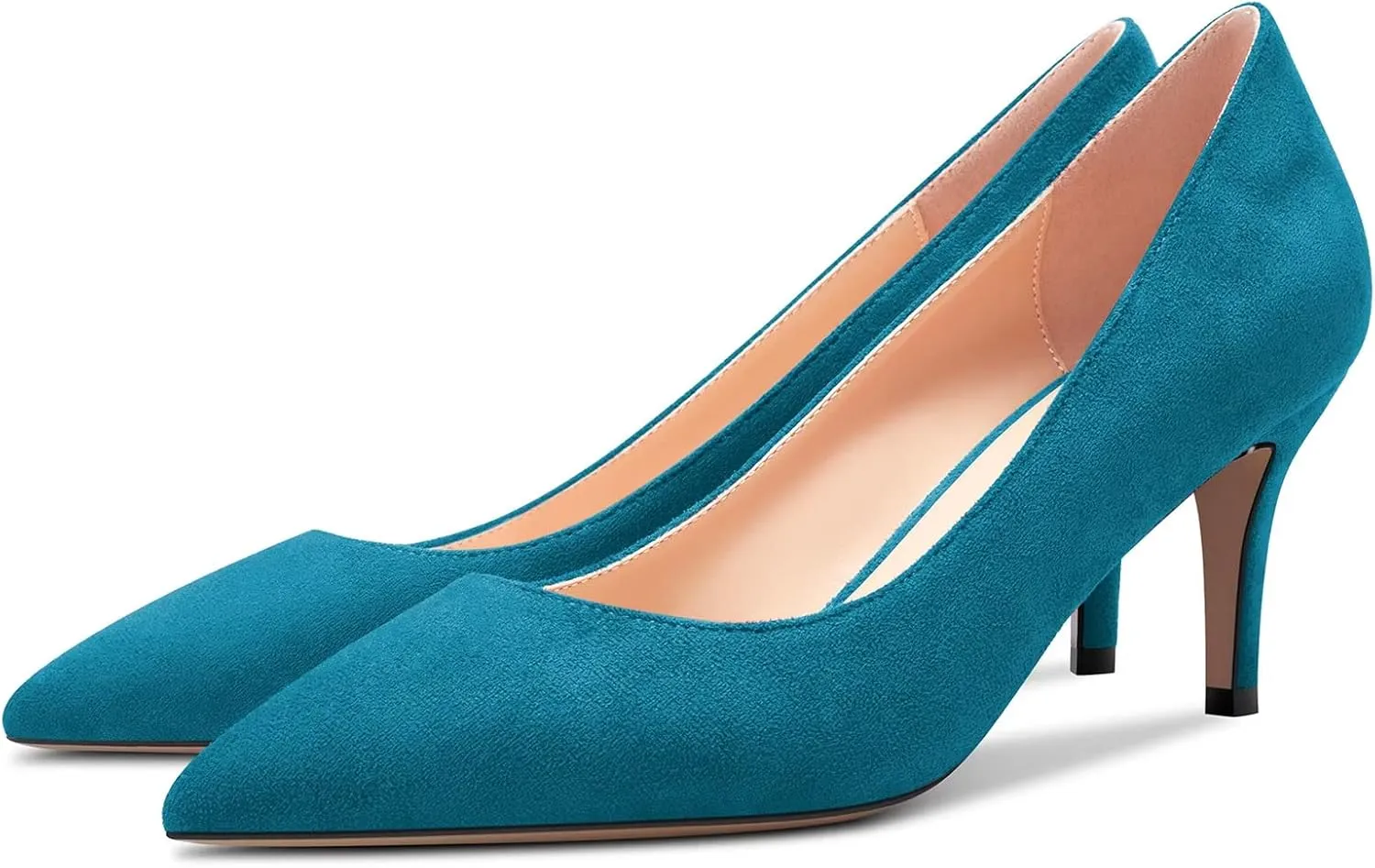Castamere Women Stiletto Mid Kitten Heel 2.6 Inches Heels Pointed Toe Pumps Slip-on Classic Cute Office Shoes