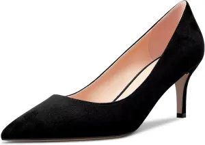 Castamere Women Stiletto Mid Kitten Heel 2.6 Inches Heels Pointed Toe Pumps Slip-on Classic Cute Office Shoes