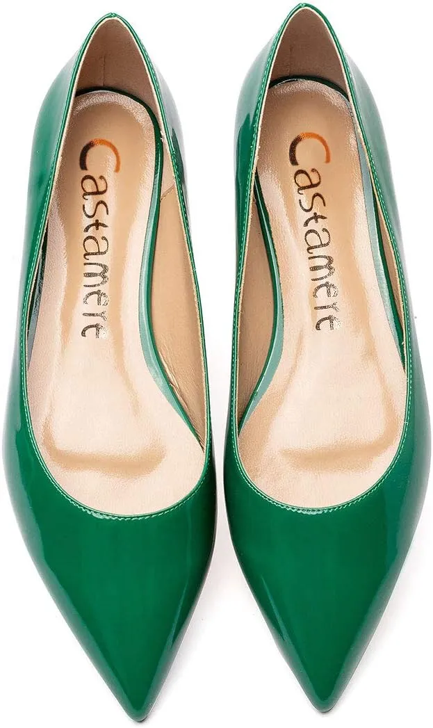 Castamere Women's Comfortable Ballet Slip-on Flats Pointed Toe Elegant Pumps with Low Heels