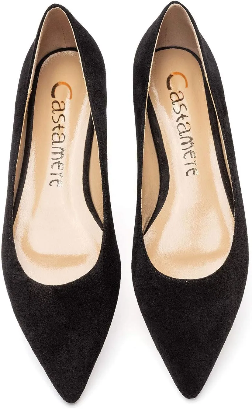 Castamere Women's Comfortable Ballet Slip-on Flats Pointed Toe Elegant Pumps with Low Heels