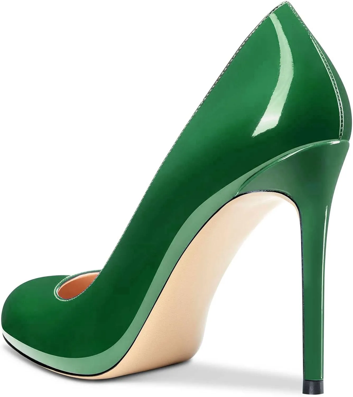 Castamere Womens Round Toe High Heels Pumps Slip On Stilettos 10CM Heel