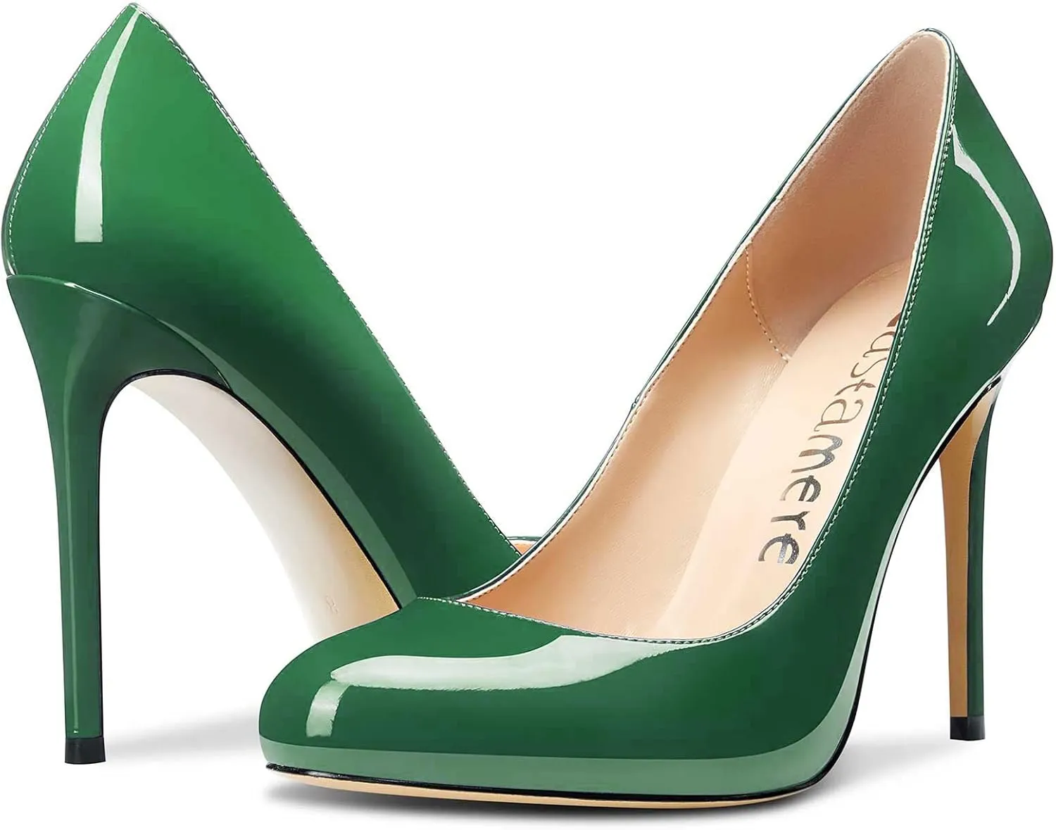Castamere Womens Round Toe High Heels Pumps Slip On Stilettos 10CM Heel