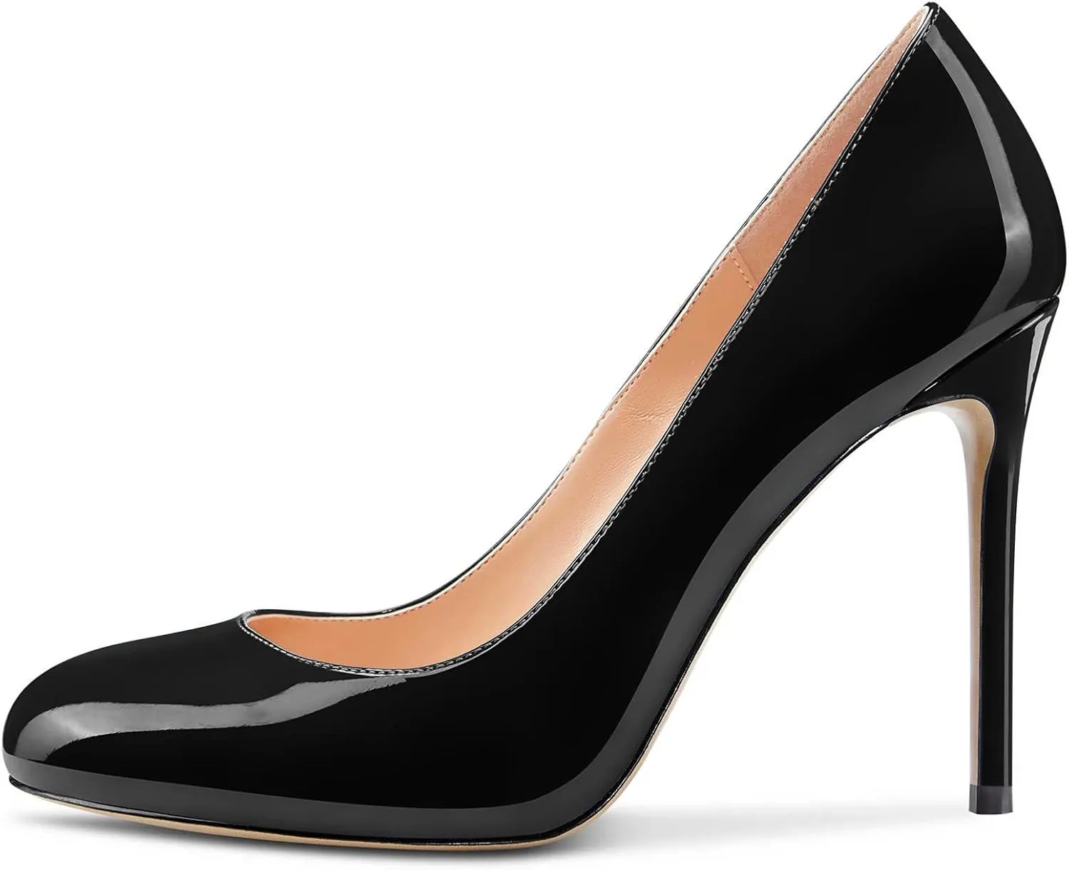 Castamere Womens Round Toe High Heels Pumps Slip On Stilettos 10CM Heel