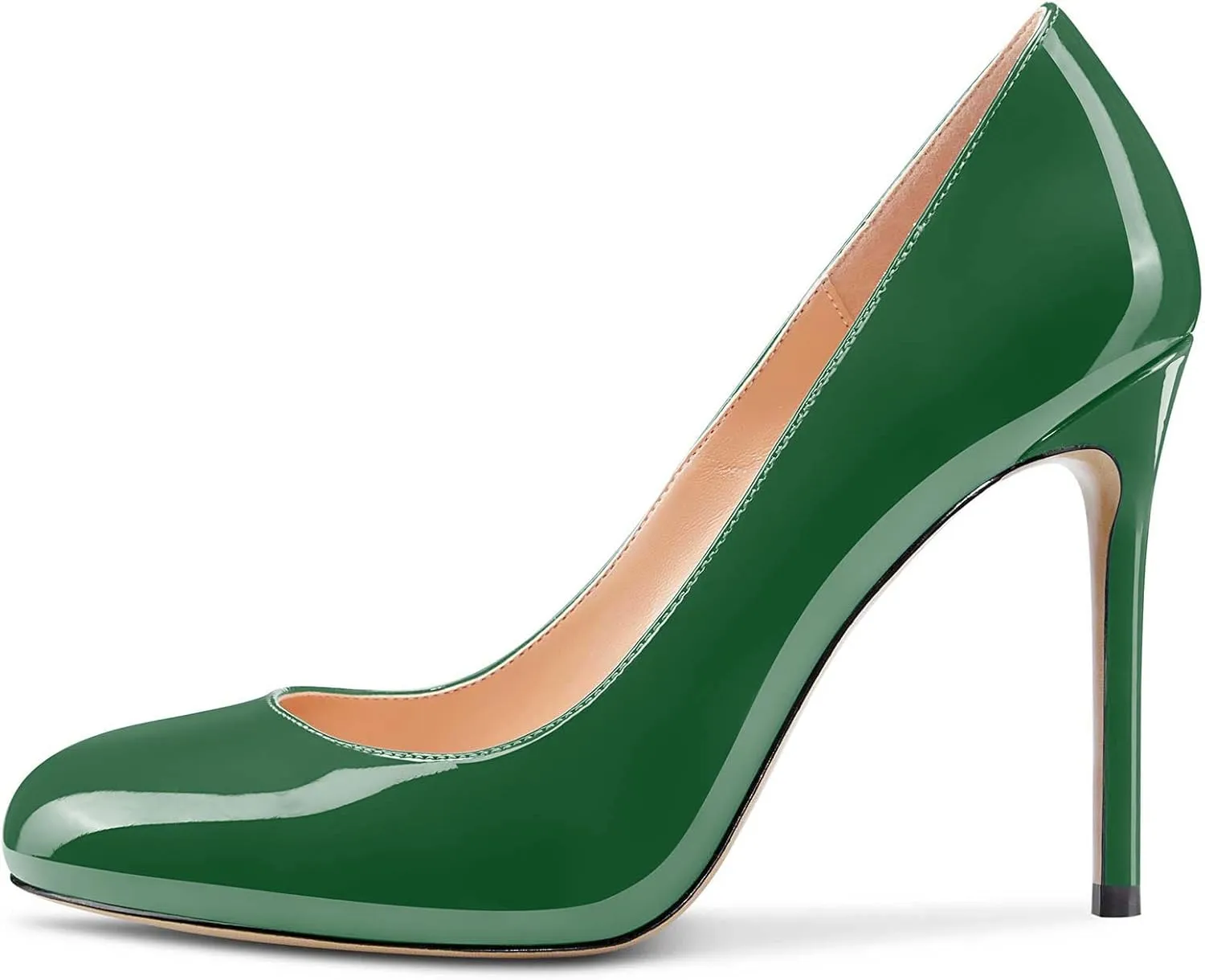 Castamere Womens Round Toe High Heels Pumps Slip On Stilettos 10CM Heel
