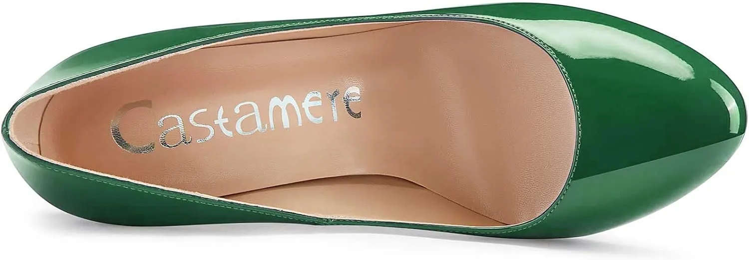 Castamere Womens Round Toe High Heels Pumps Slip On Stilettos 10CM Heel
