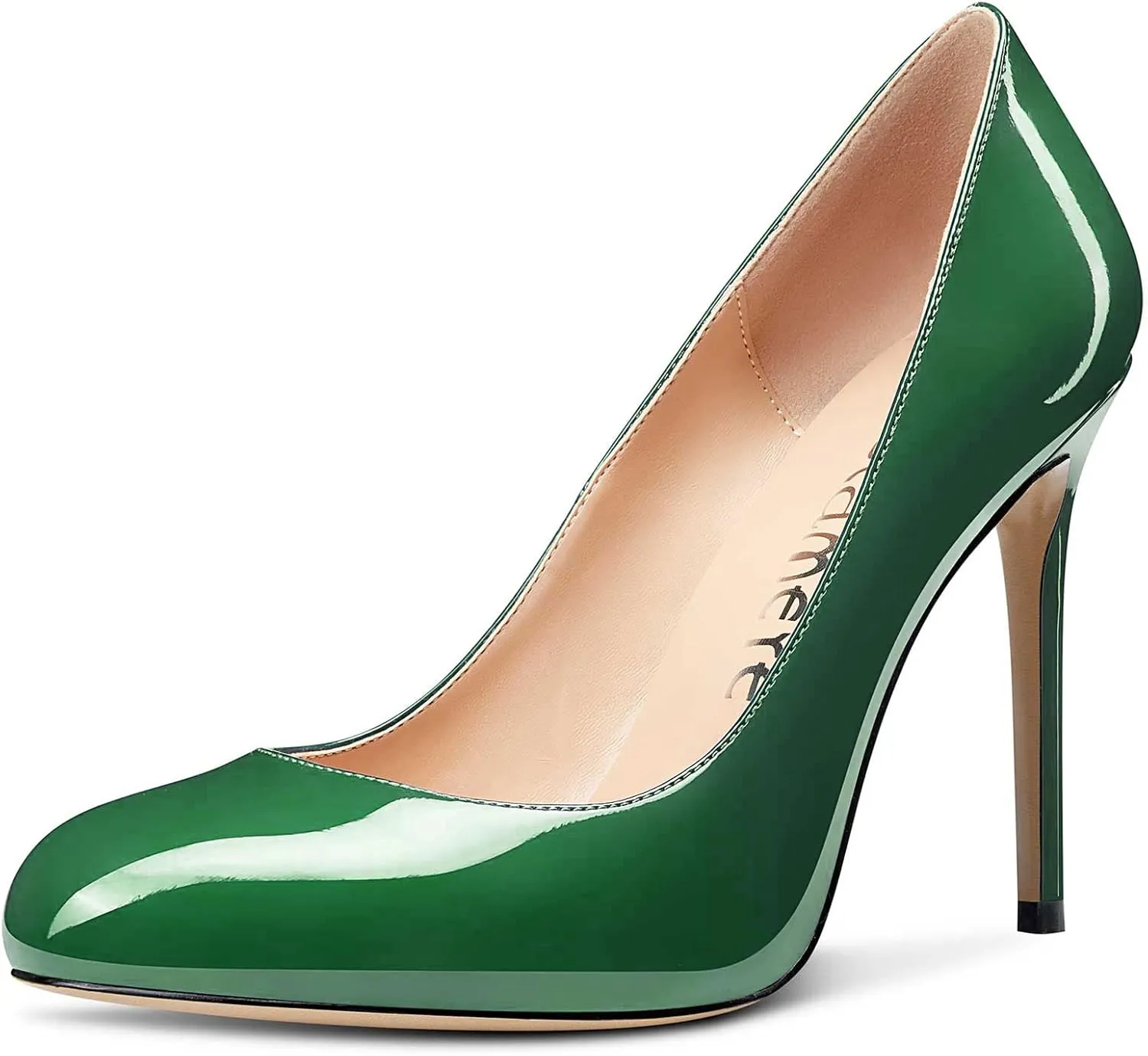 Castamere Womens Round Toe High Heels Pumps Slip On Stilettos 10CM Heel