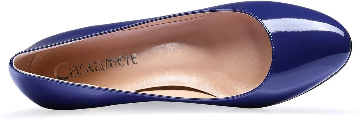 Castamere Womens Round Toe Pumps Stiletto Mid Heels Office Slip-on 6CM Heels