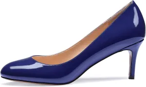 Castamere Womens Round Toe Pumps Stiletto Mid Heels Office Slip-on 6CM Heels
