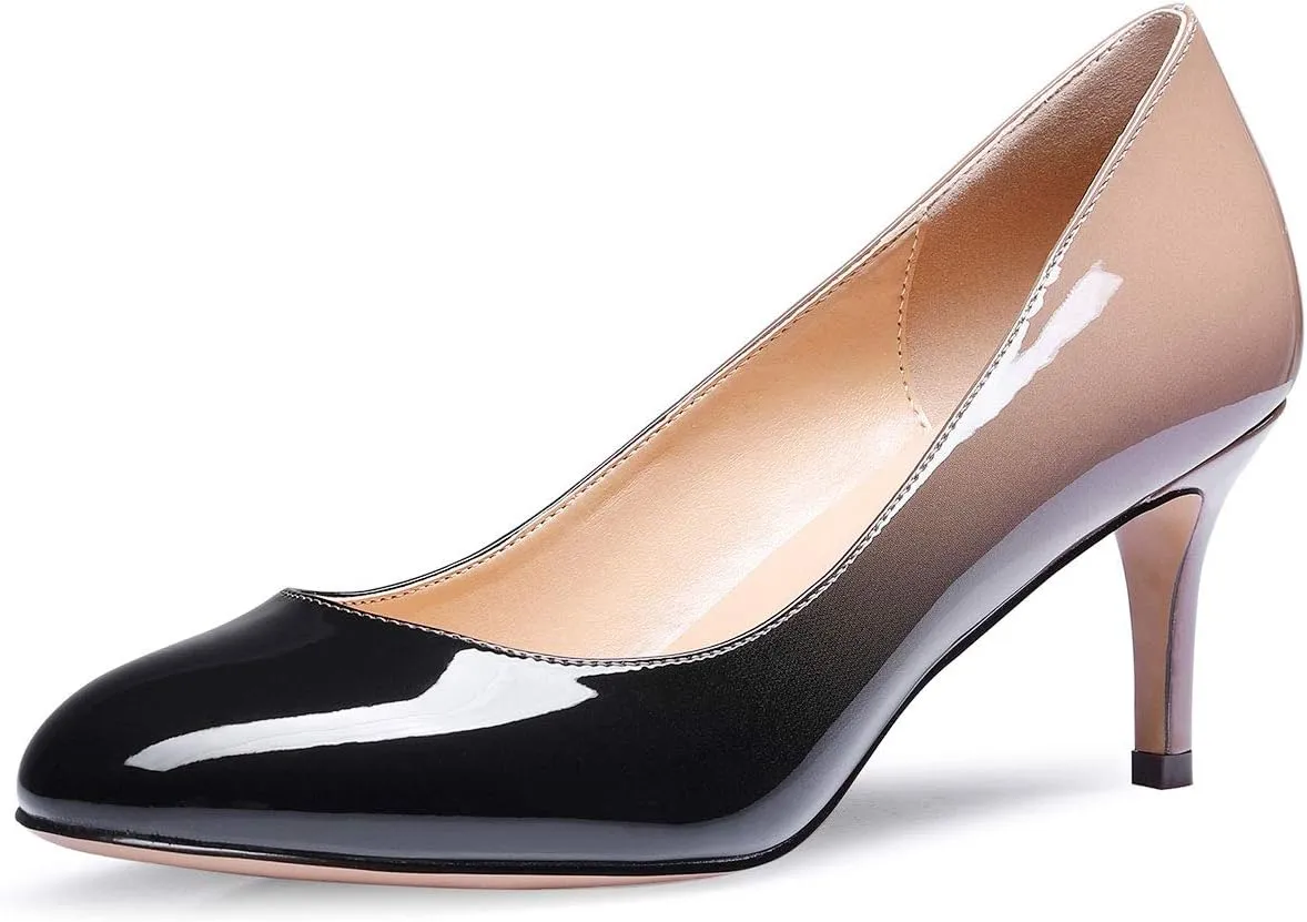 Castamere Womens Round Toe Pumps Stiletto Mid Heels Office Slip-on 6CM Heels