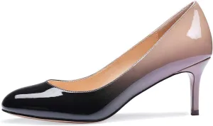 Castamere Womens Round Toe Pumps Stiletto Mid Heels Office Slip-on 6CM Heels
