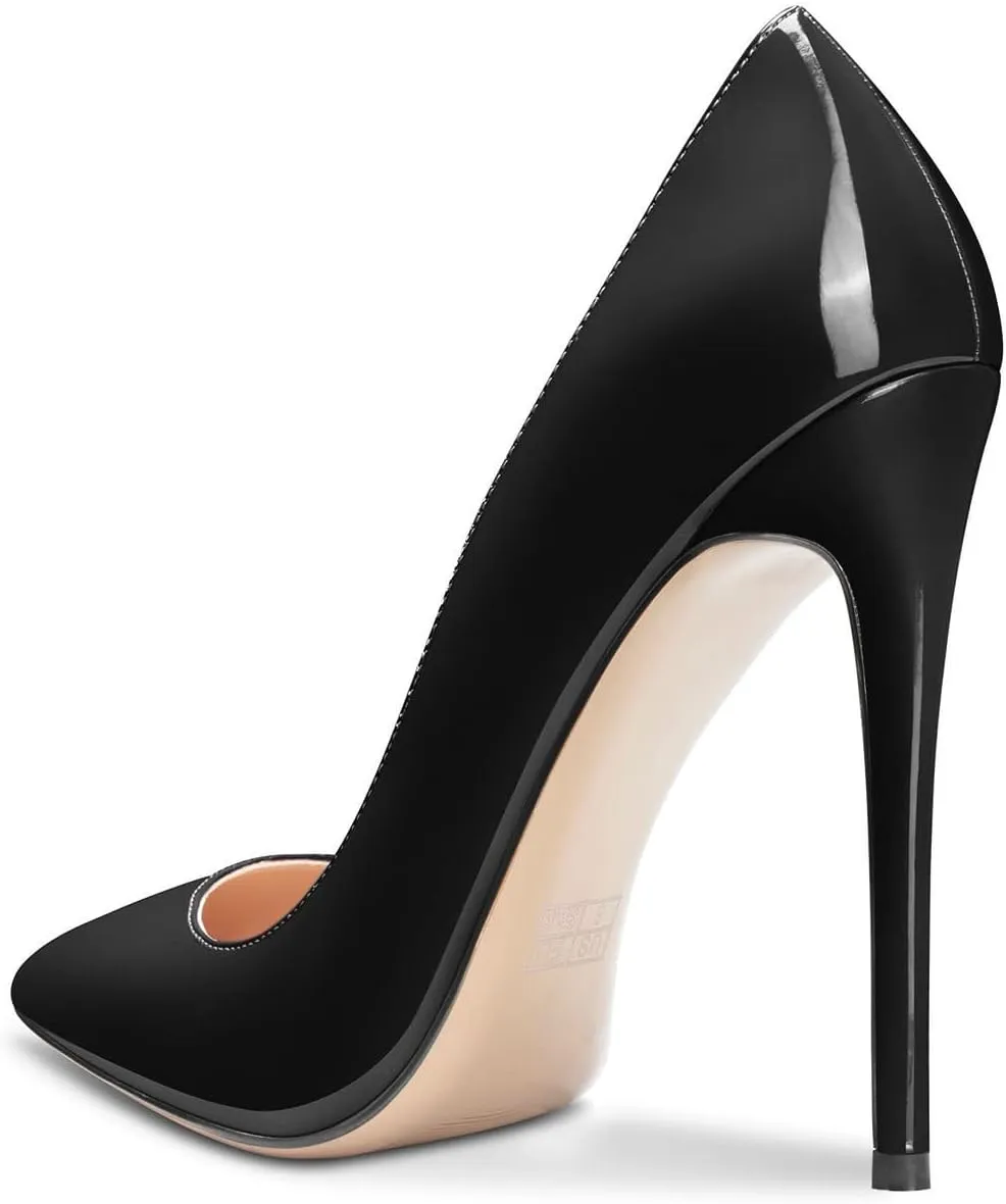 Castamere Womens Sky High Heels Basic Pumps Pointed-Toe Slip-On Stilettos 12CM Heel Shoes