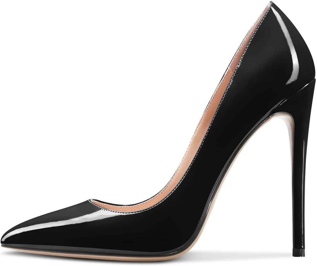 Castamere Womens Sky High Heels Basic Pumps Pointed-Toe Slip-On Stilettos 12CM Heel Shoes