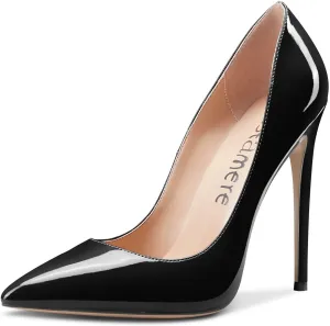 Castamere Womens Sky High Heels Basic Pumps Pointed-Toe Slip-On Stilettos 12CM Heel Shoes