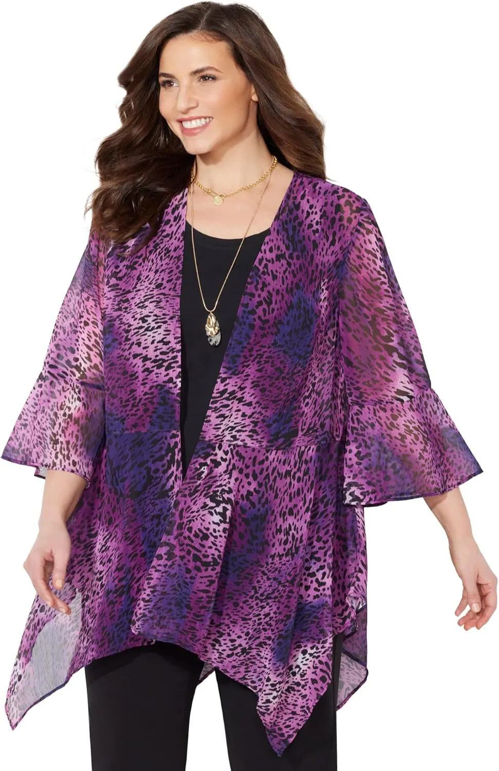 Catherines Women's Plus Size Seasonless Cascade wrap