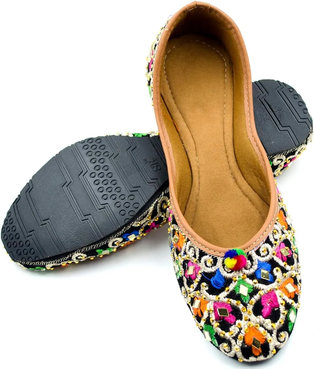 Chandrakala Bridal Mojaris for Women Flats Punjabi Jutti (WF131-P)