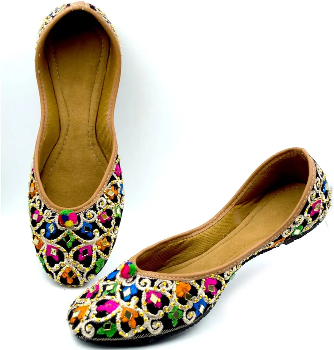 Chandrakala Bridal Mojaris for Women Flats Punjabi Jutti (WF131-P)
