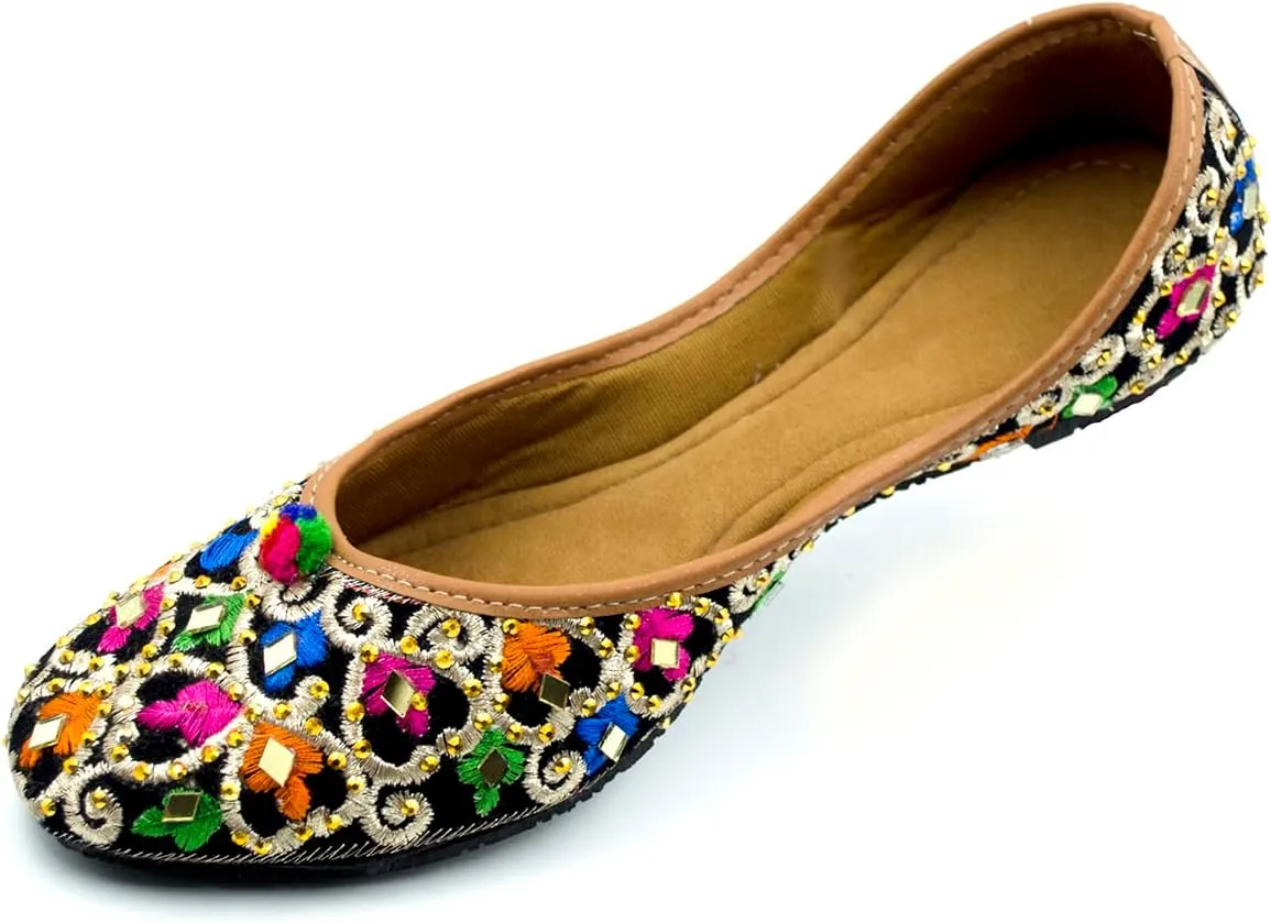 Chandrakala Bridal Mojaris for Women Flats Punjabi Jutti (WF131-P)
