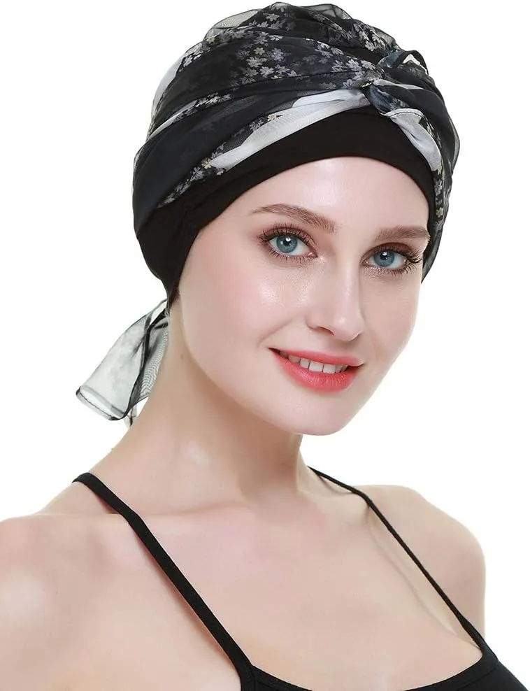 Chemo Headwear Turbans for Women Long Hair Head Scarf Headwraps Cancer Hats