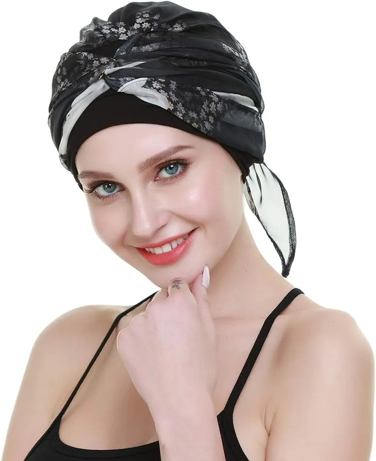 Chemo Headwear Turbans for Women Long Hair Head Scarf Headwraps Cancer Hats
