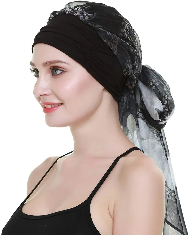 Chemo Headwear Turbans for Women Long Hair Head Scarf Headwraps Cancer Hats