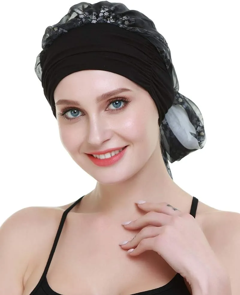 Chemo Headwear Turbans for Women Long Hair Head Scarf Headwraps Cancer Hats