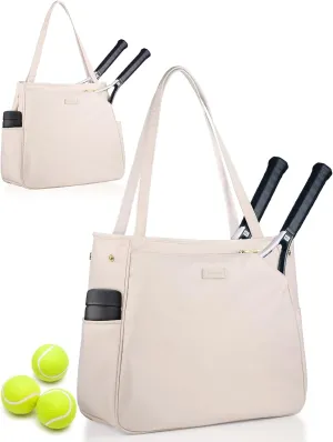 CHICECO Tennis Tote Bag for Women, Large Tennis Racket Bag, tennis bag 2 rackets,Pickleball Bag,Padel Bag