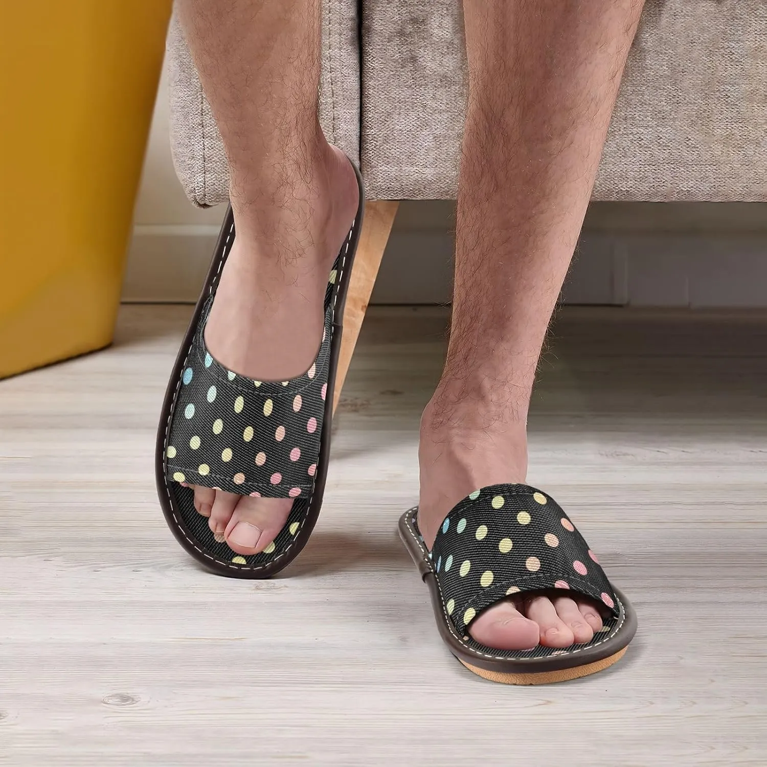CHIFIGNO Adults Slippers, Slippers for Women and Men Non Slip with Anti-skid Sole Size 4-5