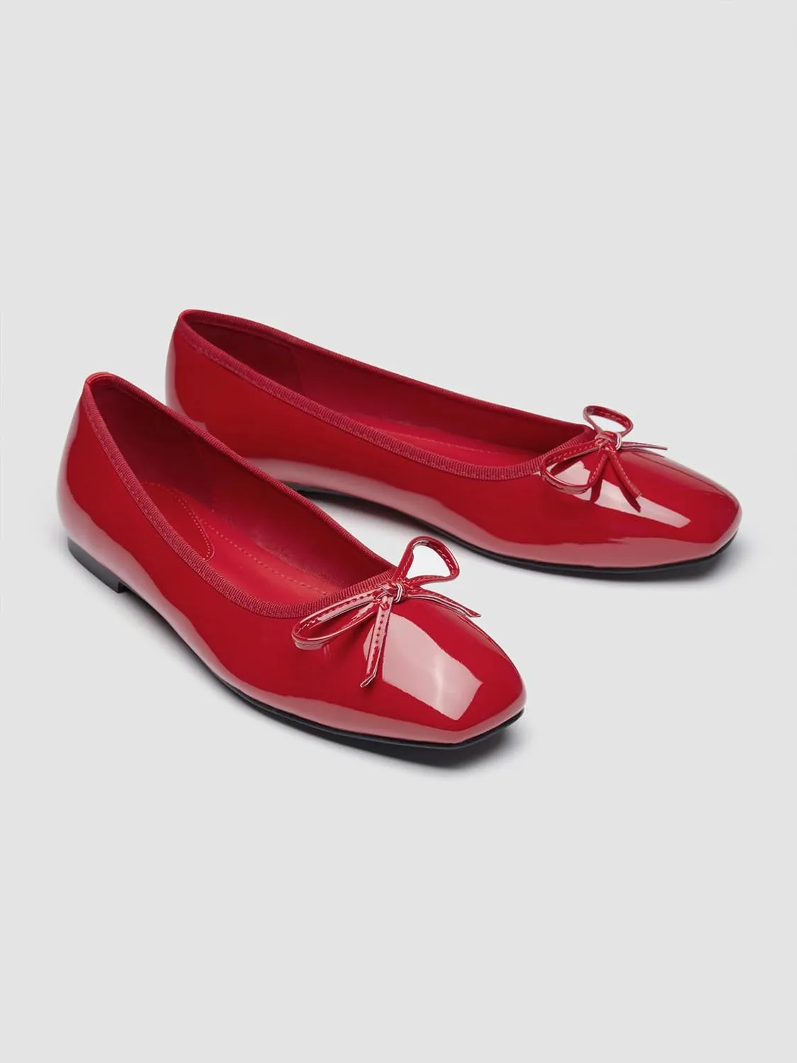 CIDER Bow Decor Square Toe Ballet Mary Jane Flats