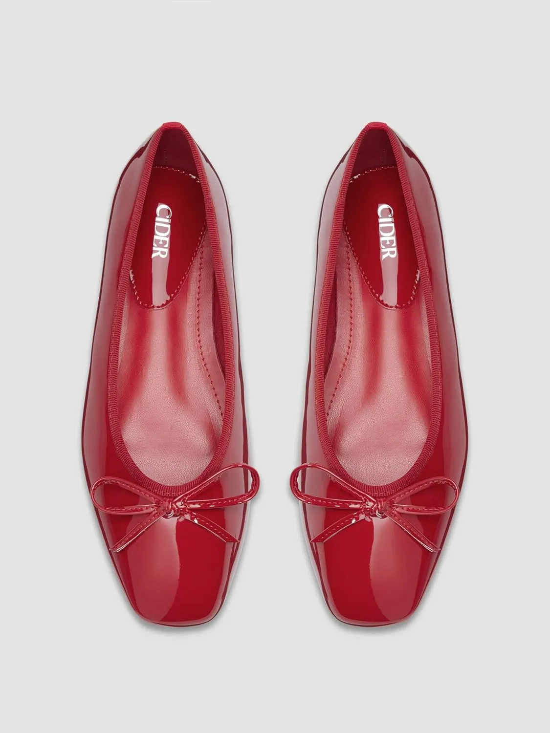 CIDER Bow Decor Square Toe Ballet Mary Jane Flats
