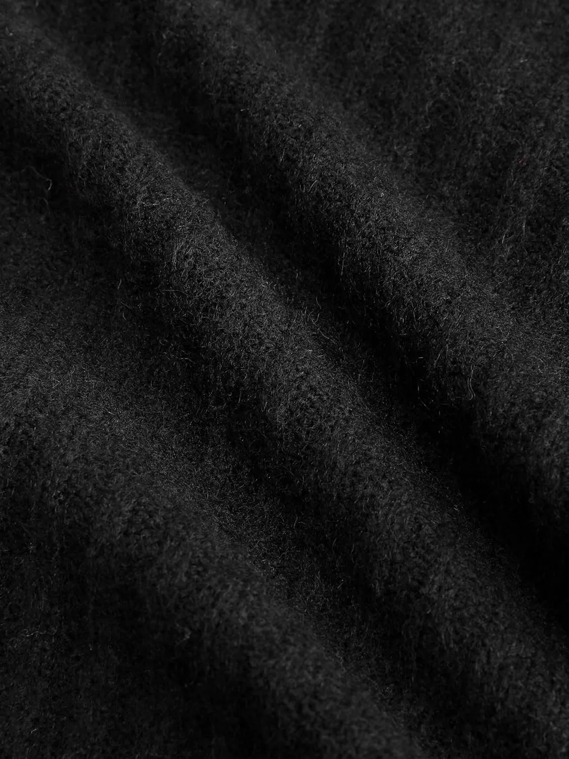 CIDER Wool-Blend Knit Zipper Long Sleeve Collared Top