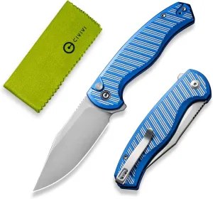 CIVIVI Stormhowl Pocket Knife, Folding Knife with 3.3" Nitro-V Steel Blade Stylish Aluminum Handle Flipper and Button Opener Cool Knife for Gift,EDC C23040B-2
