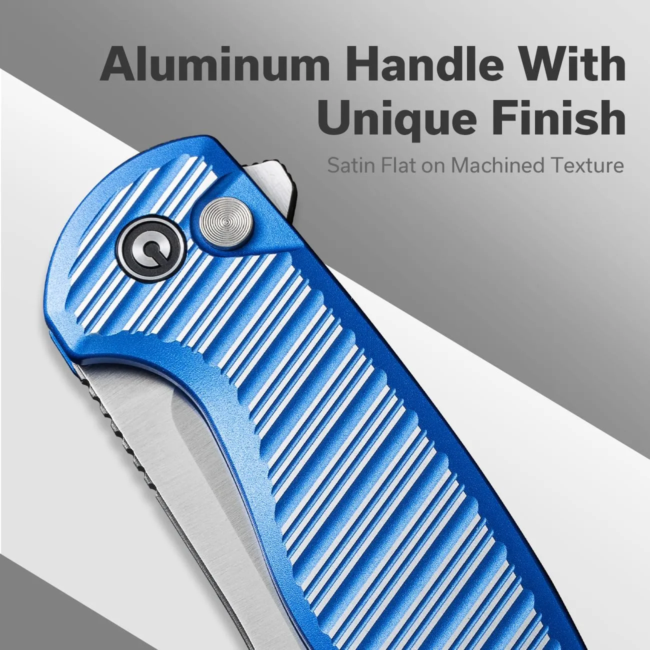 CIVIVI Stormhowl Pocket Knife, Folding Knife with 3.3" Nitro-V Steel Blade Stylish Aluminum Handle Flipper and Button Opener Cool Knife for Gift,EDC C23040B-2